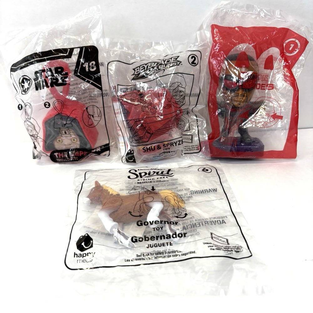 Mixed Lot of 4 Happy Meal 2019 2020 Star Wars BeyBlade Dreamworks Marvel Heroes